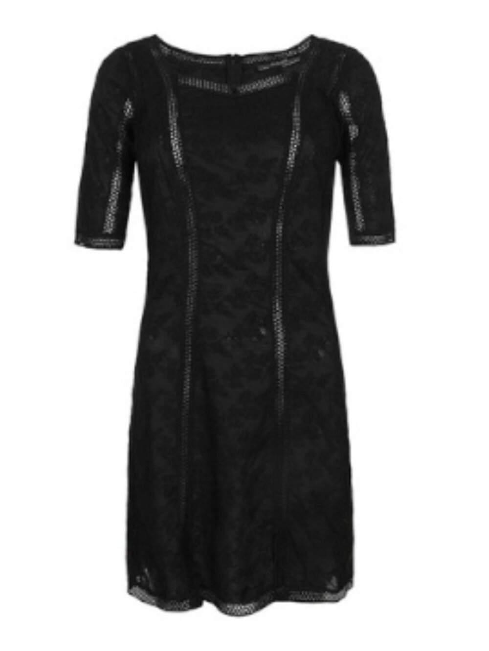 All Saints Black Eyelet Mini Dress